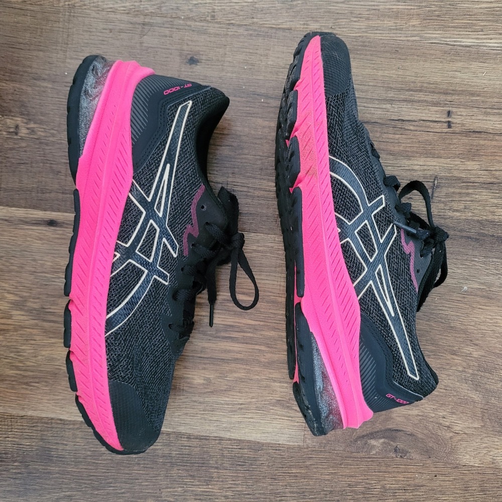 Asics GT-1000 11 Womens Running Shoes Black Pink Gold Sneakers Size 5 - Picture 11 of 13